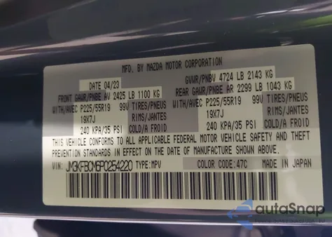 2023 Mazda Cx-5 2.5 S Carbon Edition from USA, damaged, VIN JM3KFBCM6P0254220